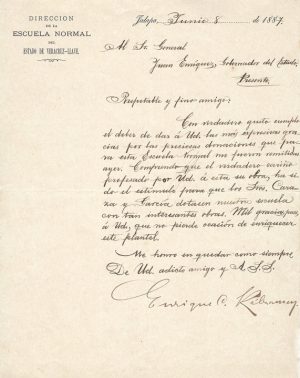 Carta de Enrique C. Rébsamen