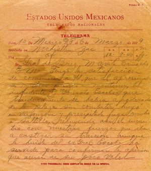 Telegrama de Calles a Maximino Ávila Camacho